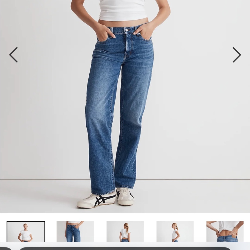 Madewell low slung straight jeans in palmina wash, size 24